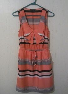 Peach and black dress